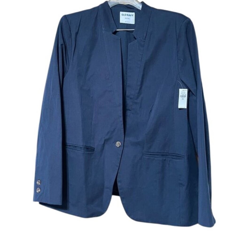 Old Navy Notched Collar Pixie Blazer Long Sleeve Business Jacket Blue XXL Tall
